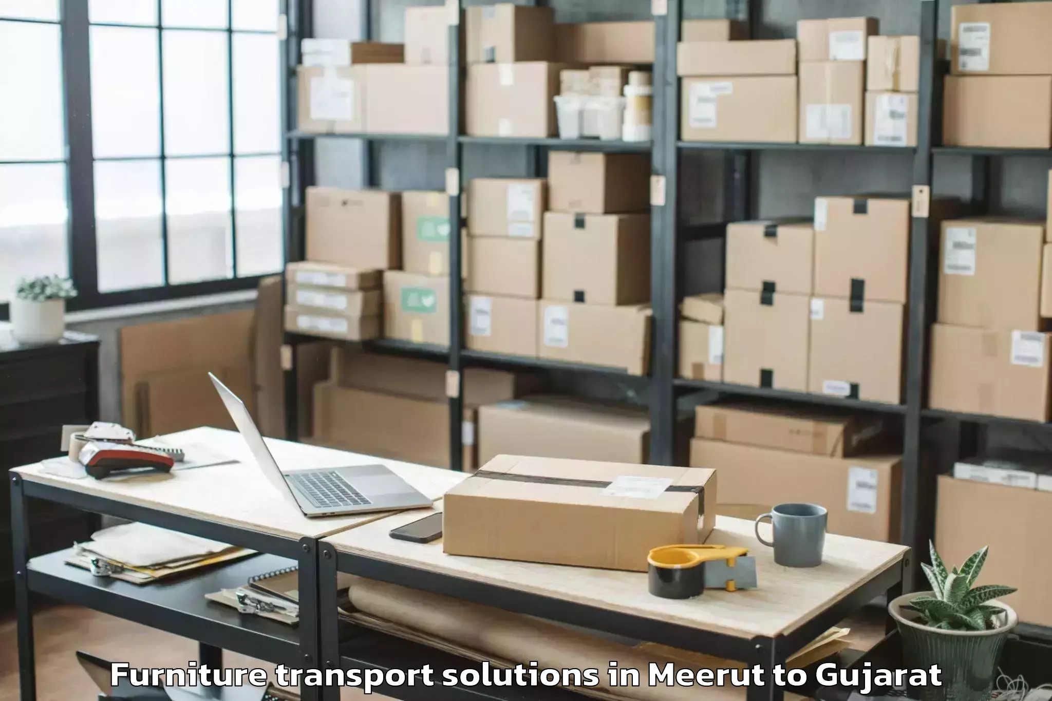 Book Your Meerut to Savarkundla Furniture Transport Solutions Today